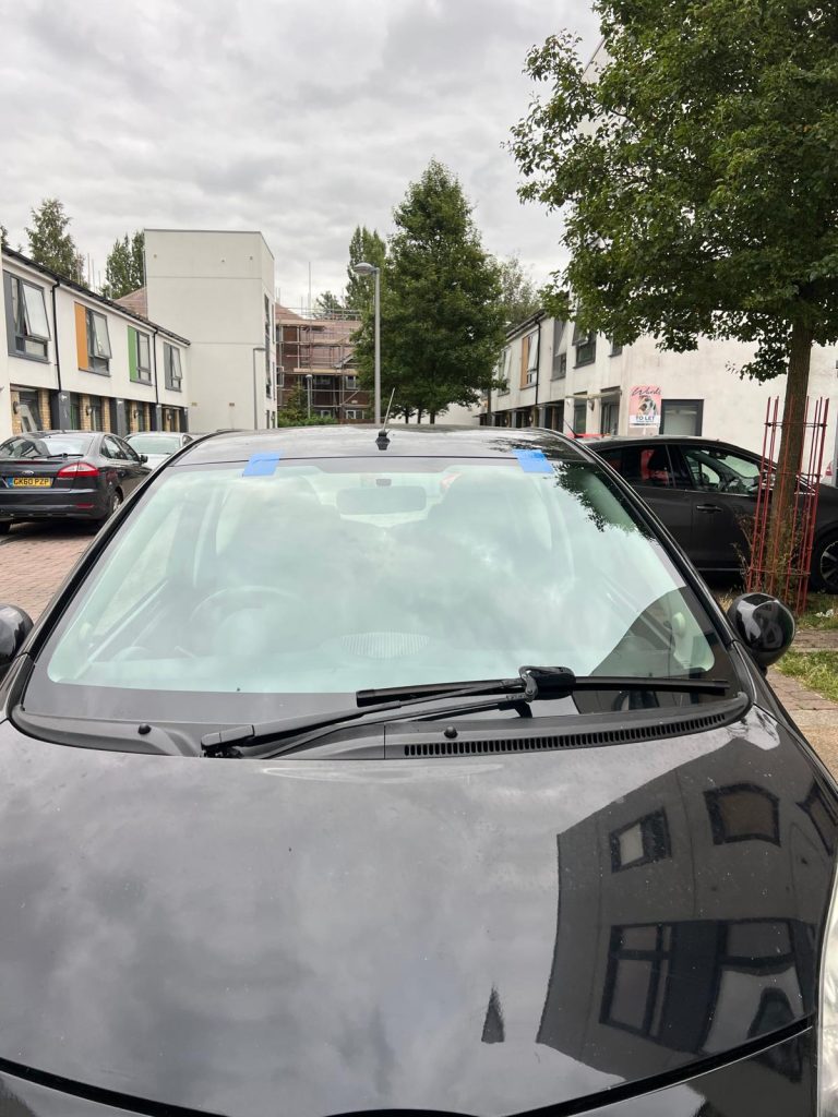 a brand new windscreen on a car in gravesend