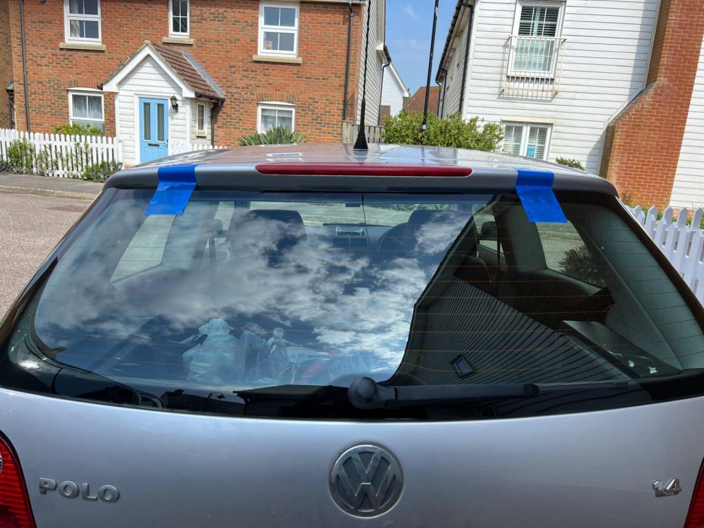 rear car window and windscreen repair carried out in folkestone kent